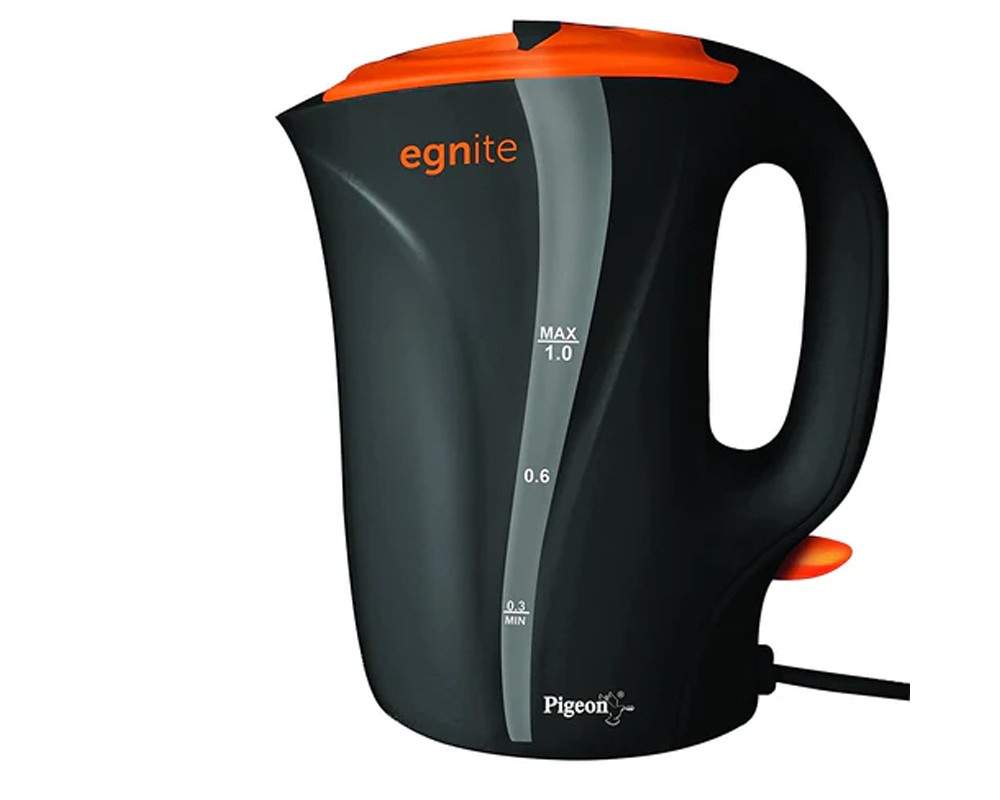 Pigeon By Stove Kraft Egnite EG1000 1-Litre Electric Kettle (Black/Orange)