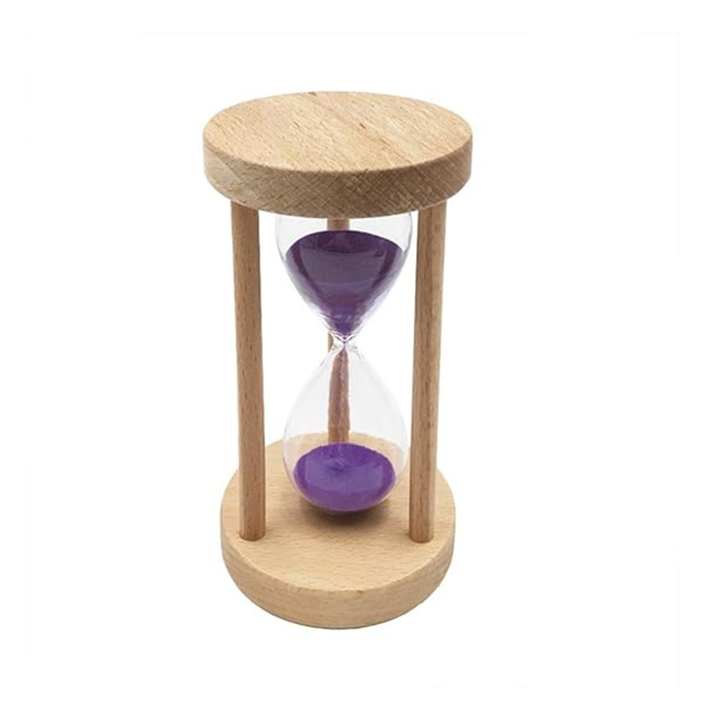 30 Minutes Round Wooden Framed Sand Timer Clock Kitchen Cooking Decor Purple