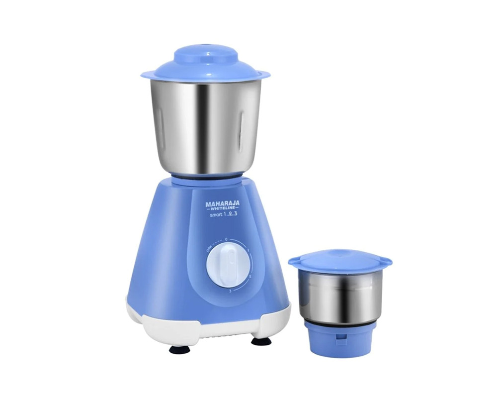 Maharaja Whiteline Smart 1..2..3.. 500 Watt Mixer Grinder with 2 Jars | Blue