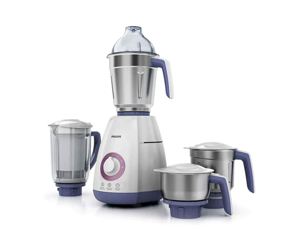 Philips Viva HL7701/00 750 Watt Juicer Mixer Grinder with 4 Jars | White & Purple