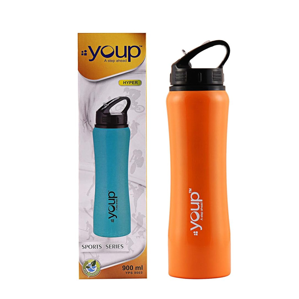 YOUP Stainless steel pink color sports series sipper bottle Hyper - 900 ml (Pink)