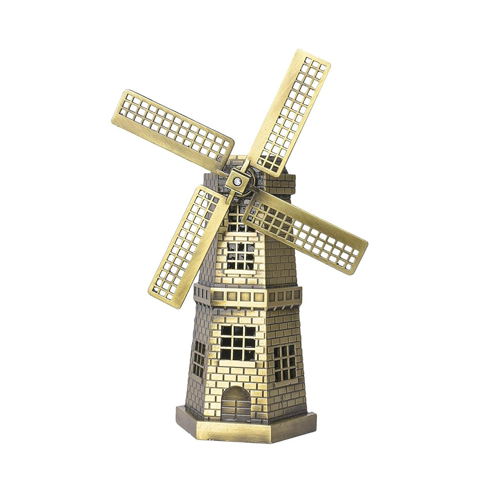 Holland Windmill Netherlands Metal ,Souvenir Miniature Model for Home, Office Desk, Decor