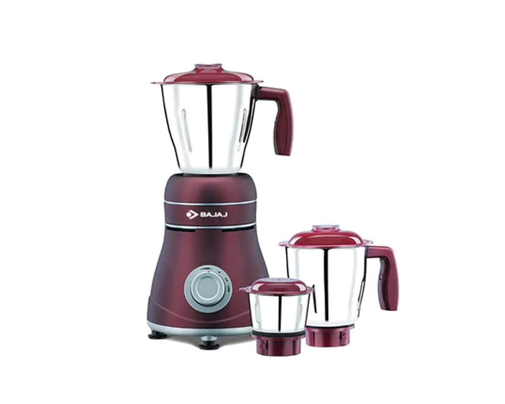 Bajaj Ivora 800 Watt Mixer Grinder with 3 Jars | Anti-Bacterial Coating and Nutri-Pro Feature | Crimson Red