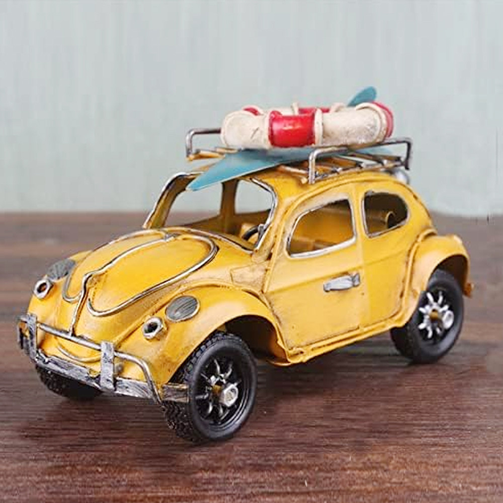 Figurines Statues Decorations Vintage Iron Classic Car Metal Crafts Beetle Windsurfing Car Model Statue Figurine Decoration | 3 Inches | 1 Peace