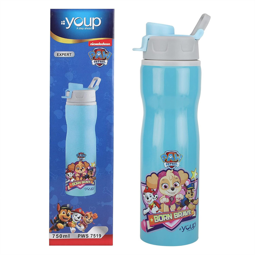 Youp Stainless Steel Blue Color Paw Patrol Kids Water Bottle Expert - 750 ml (Blue)