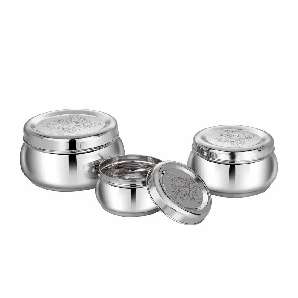 Pdd Falcon Steel Container Silver 3 Sizes