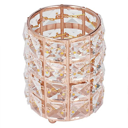 fia Metal Gold Bling Candle Holder, Tea Light ,MultiPurpose Holder Glass 1 - Cup Candle Holder  (Gold, Pack of 1)