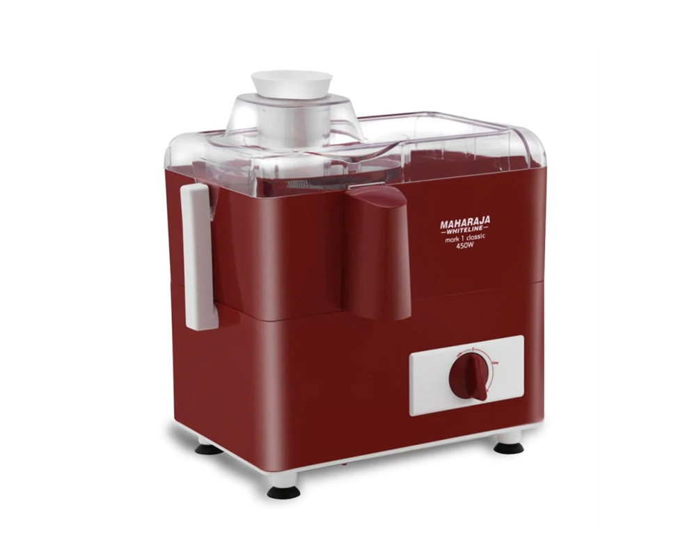 Maharaja Whiteline Mark 1 Classic 450 Watt Juice Extractor | Cherry Red & White