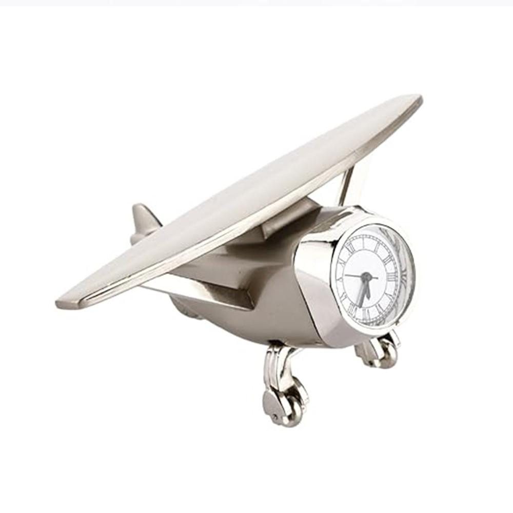 ZAHEPA Aeroplane Miniature Table Clock, Stylish Analog Desk Clock & Paper Weight,