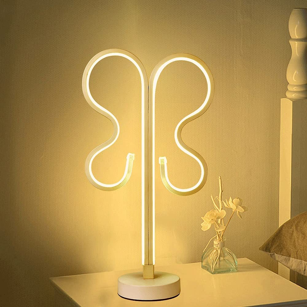 Psampa Acrylic Table Lamp Spiral Minimalist LED Curved Strip Design Night Light Living Room Bedroom Bedside Decoration (Size : B)