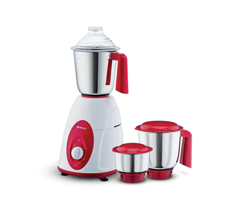 Bajaj Classic 750 Watt Mixer Grinder with 3 Jars | White & Maroon