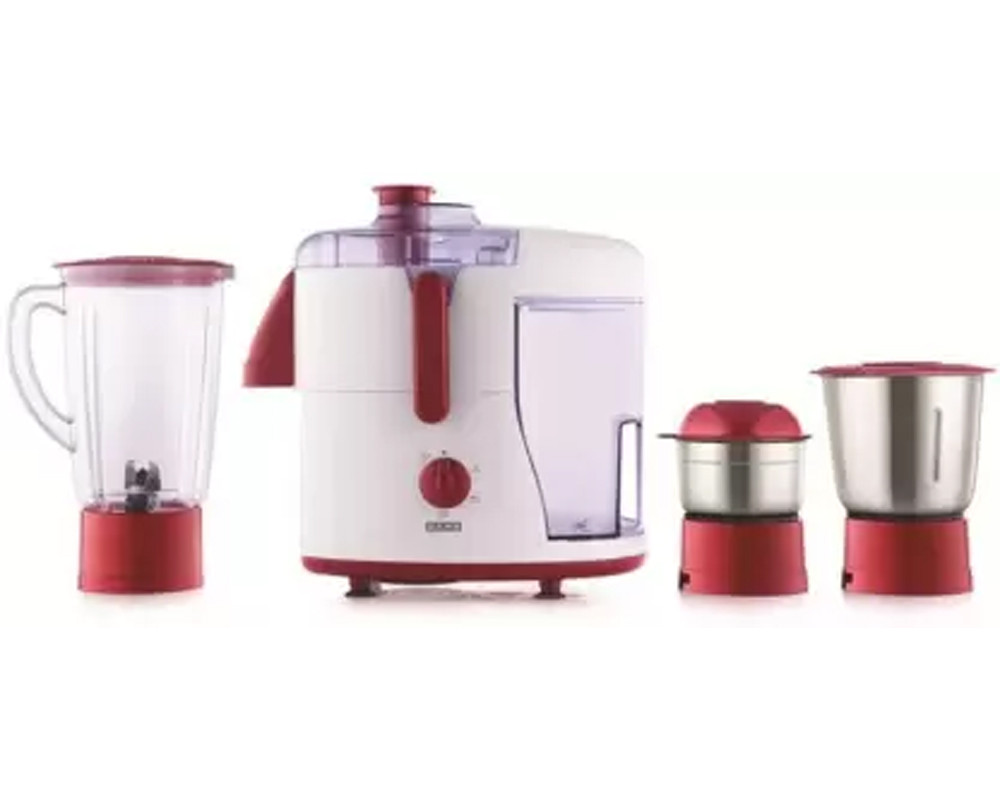 USHA Sparkle 500J3 500 Juicer Mixer Grinder -(3 Jars, Red)