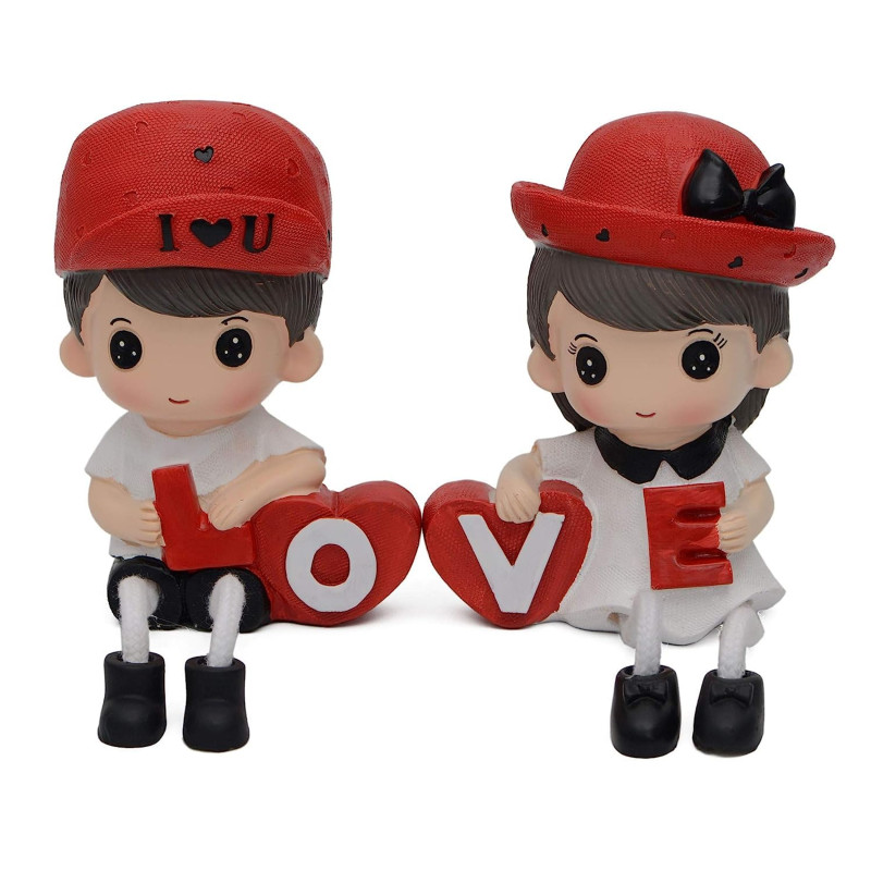 Hanging Legs Showpiece Cute Romantic Love Dolls Pair for Home Decor.