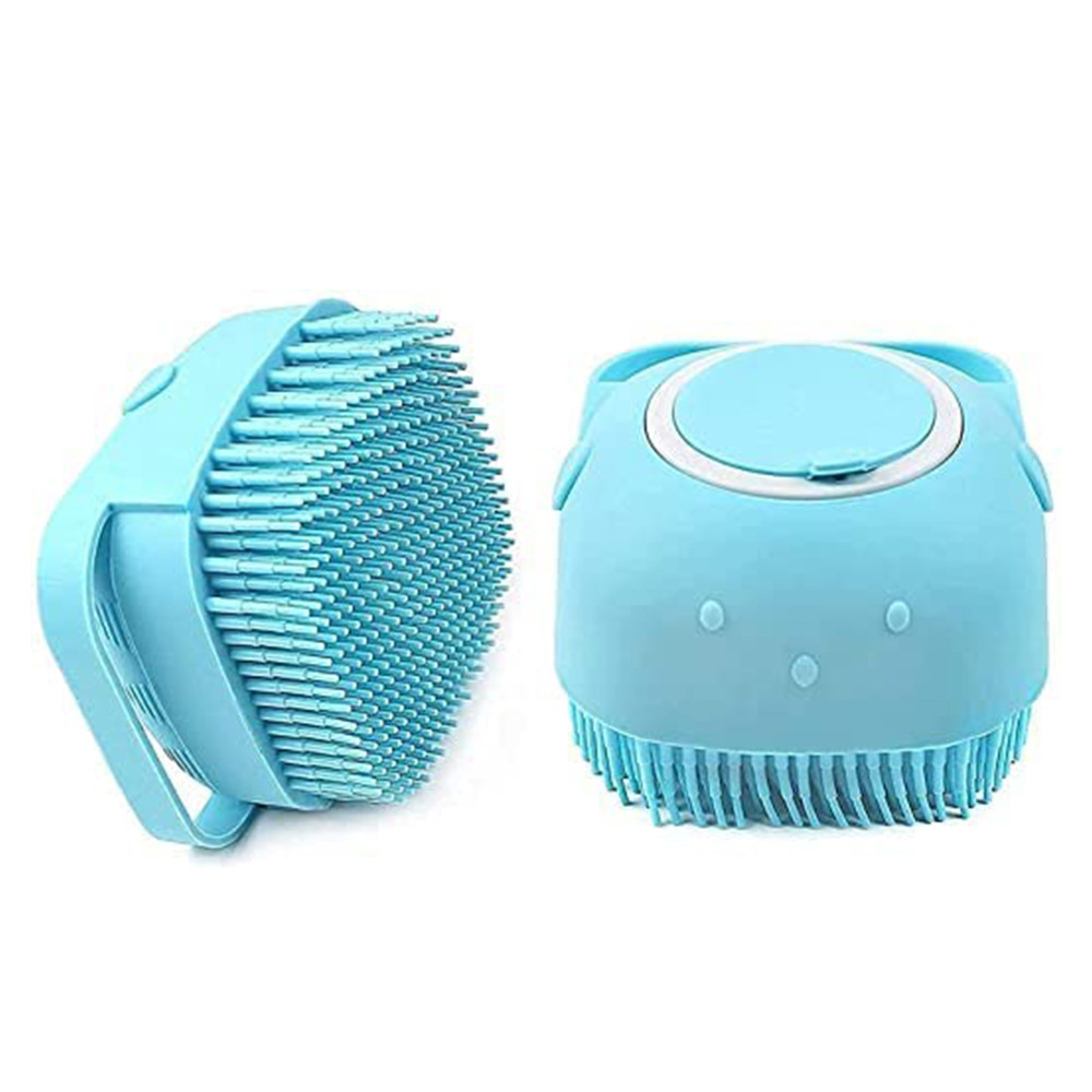 Silicone Soft Cat Bath Brush Shampoo Dispenser Scrubber-use in Shower Deep Cleaning Gentle Scrub Massage for Cat, Dog