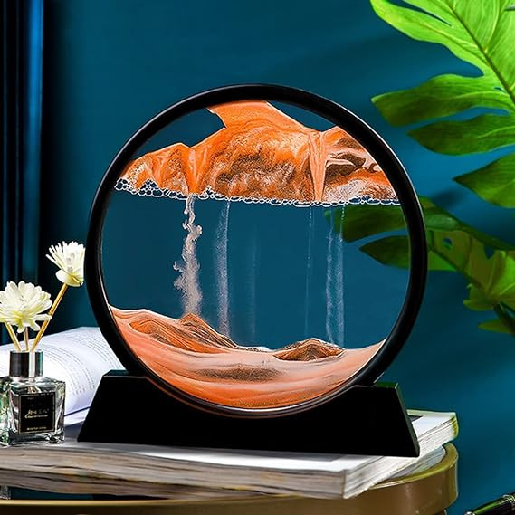 CPENSUS Moving Sand Art Picture Glass Liquid Painting 3D Natural Landscape showpieces for Home