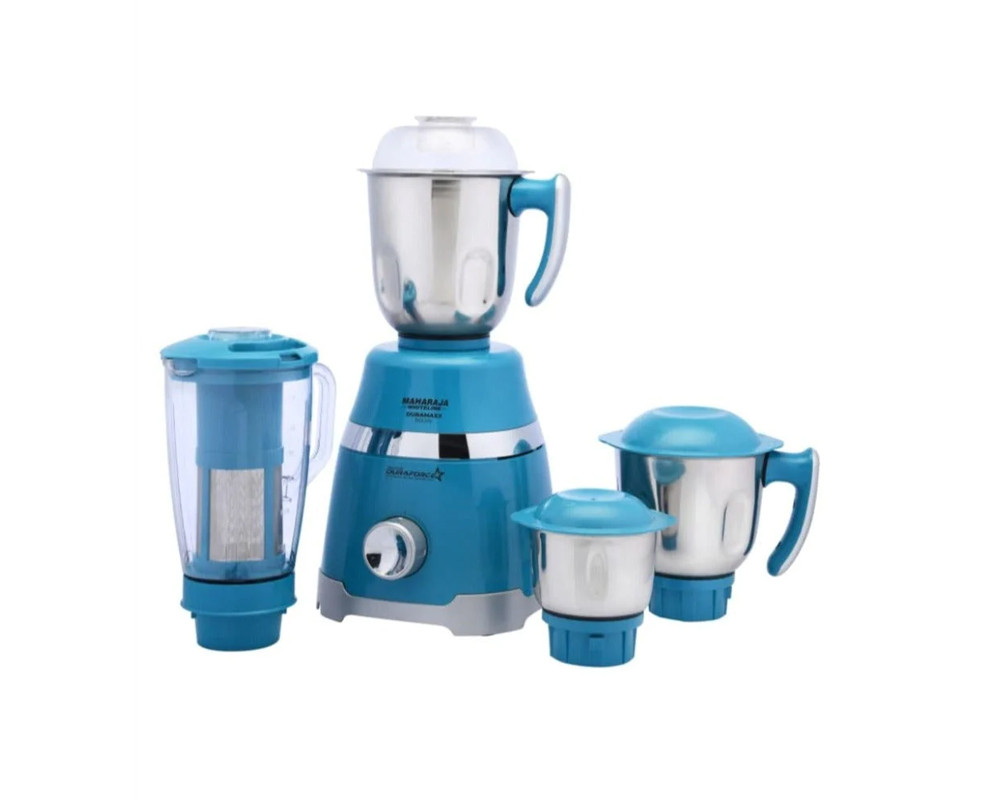 Maharaja Whiteline Duramaxx 800 Watt Mixer Grinder with 4 Jars | Copper Motor | Turquoise Blue