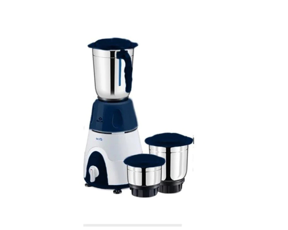 Bajaj GX 3 DLX 500 Watt Mixer Grinder with 3 Jars | Blue & White