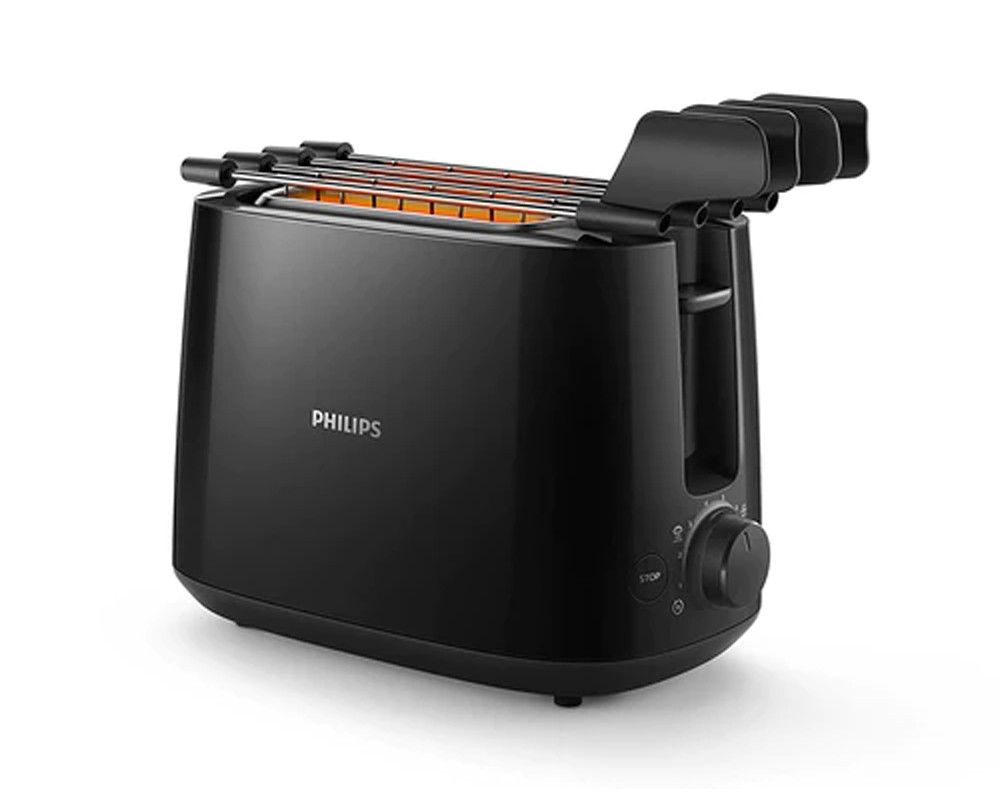 Philips Daily Collection HD2583/90 600-Watt 2 in 1 Toaster and Grill (Black)