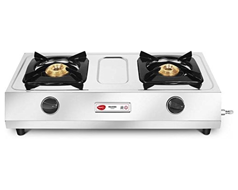 Pigeon by Stovekraft Maxima Stainless Steel 2 Burner Gas Stove, Silver