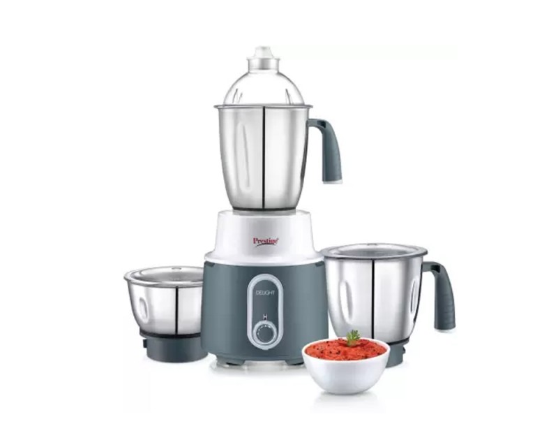 Prestige Delight 750 W Mixer Grinder, 3 Stainless Steel Jars