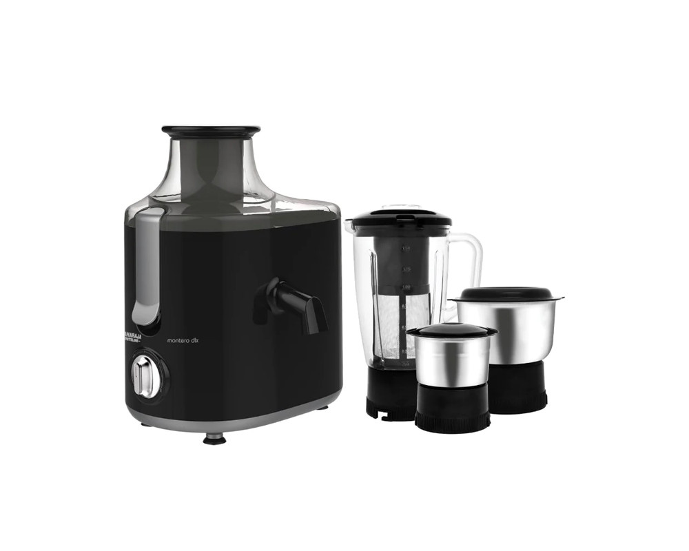 Maharaja Whiteline Montero Dlx 550 Watt Juicer Mixer Grinder with 3 Jars  Grey & Black