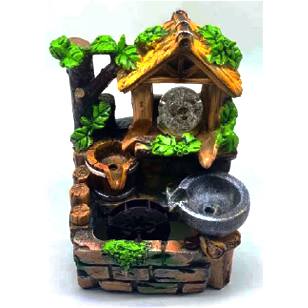 Indoor Polyfiber Water-Fountain Home Decorative Table Top Showpiece with Flowing Water for Vastu Decor Item