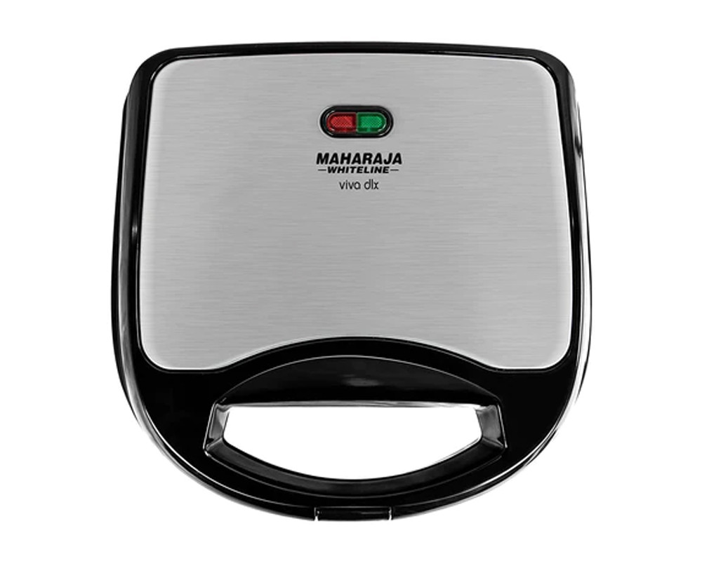 Maharaja Whiteline Viva DLX 700-Watt Sandwich Toaster (Premium Black and Silver)