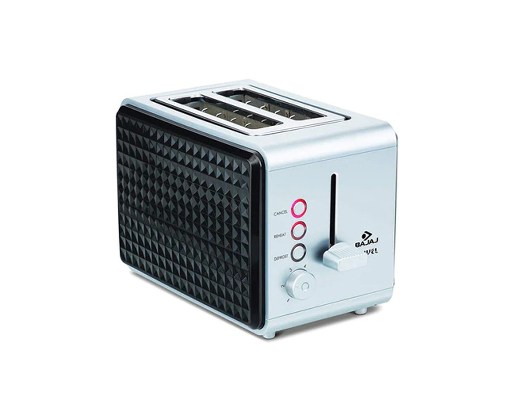 Bajaj Juvel 750 Watts Pop- Up Toaster | 2- Slice | Black & Silver