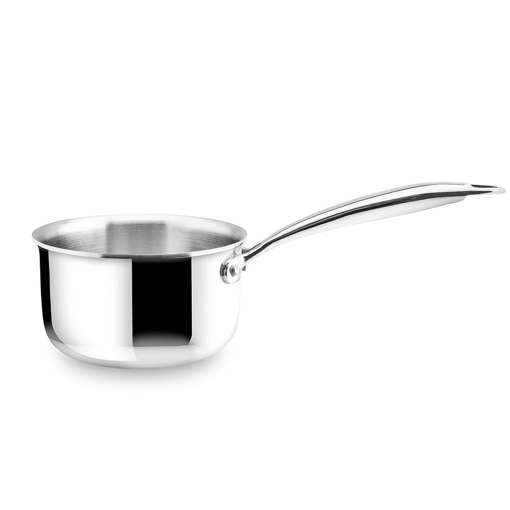 Pringle Triply Stainless-Steel Saucepan 18 Cm with Riveted Cast Handle.