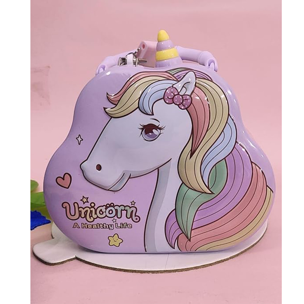 Unicorn Theme Piggy Bank for Girls Money Saving Coin Bank with Key & Lock for Kids