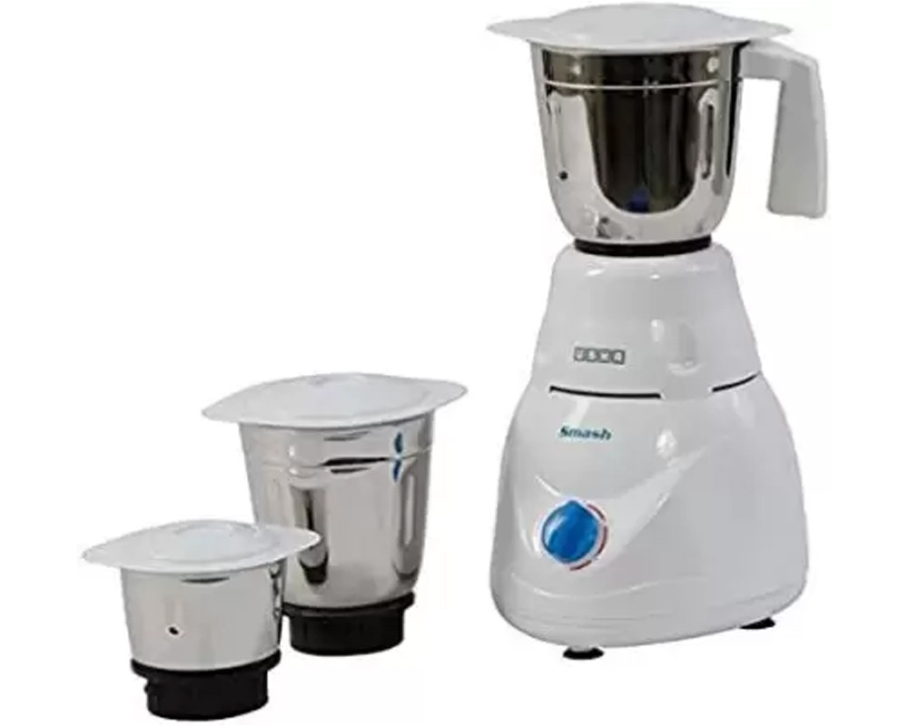 USHA SMASH MG-2853 500 Mixer Grinder -(3 Jars, WHITE, Silver)