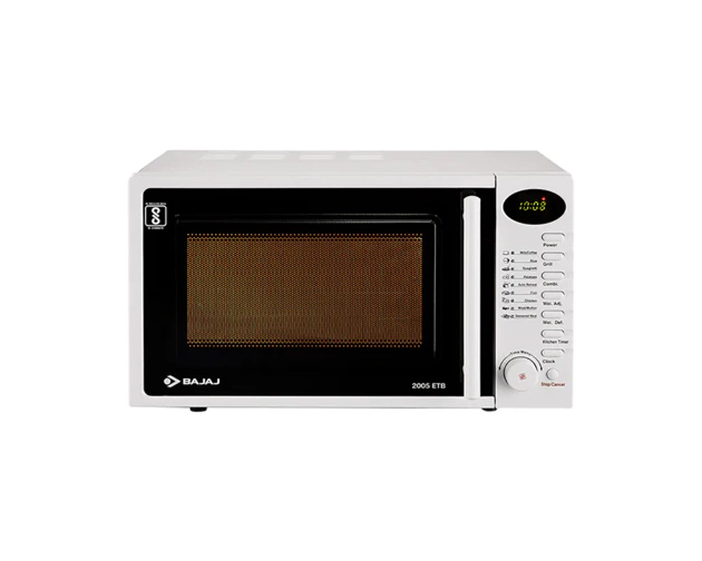 Bajaj 2005 ETB 20 Litres Grill Microwave Oven with Jog Dial | White