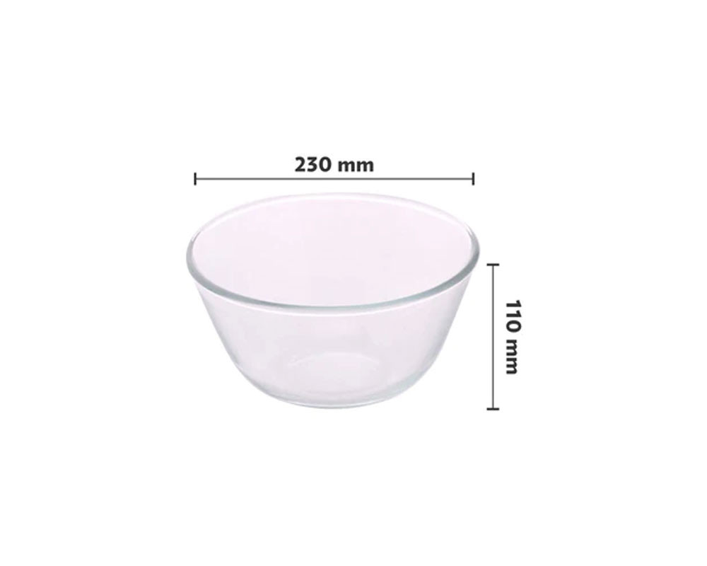 Borosil Glass Mixing Bowl, 2.5 L, -Oven and Microwave Safe