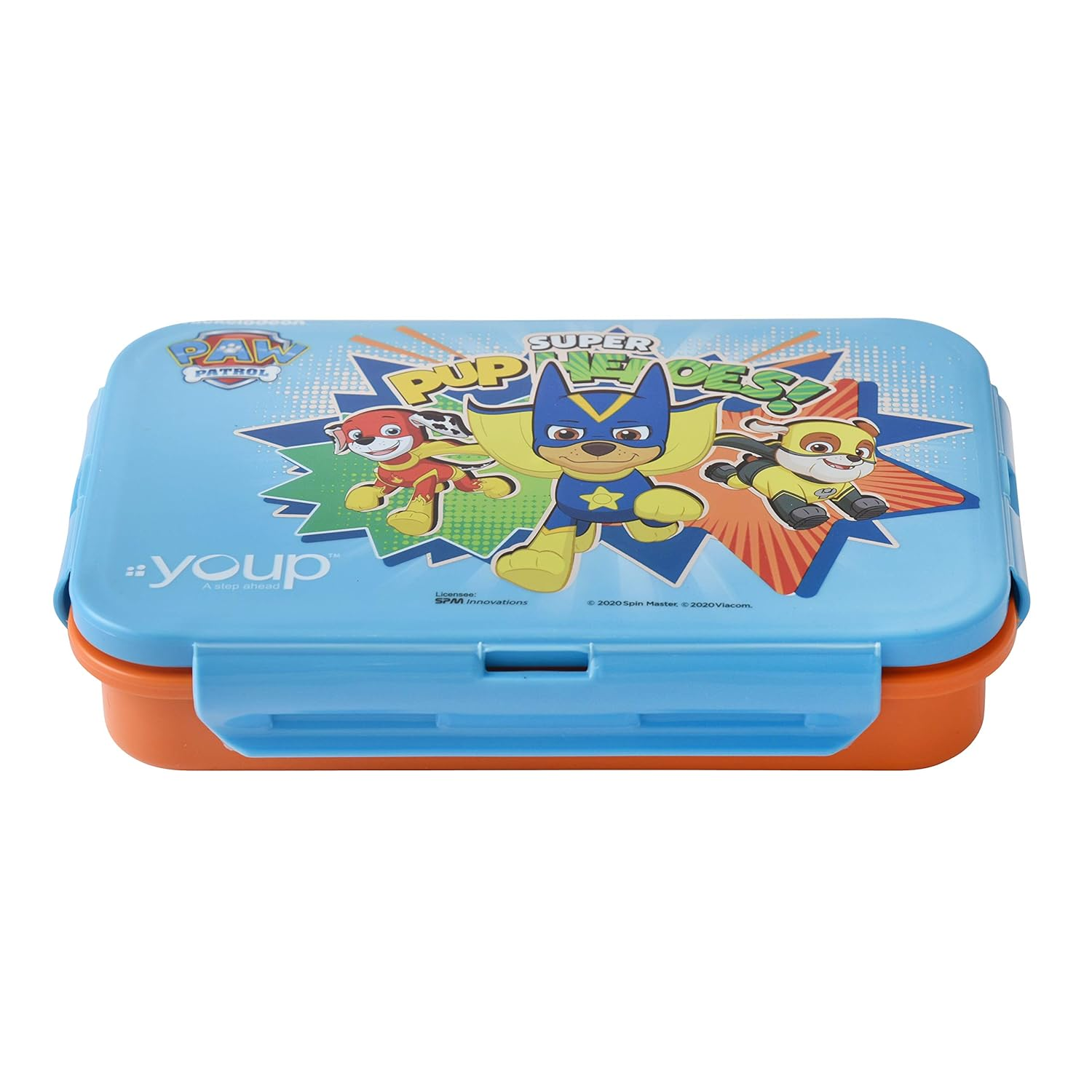 YOUP Stainless Steel Blue and Orange Color Paw Patrol Kids Lunch Box Ryder - 450 ml (Blue Orange)