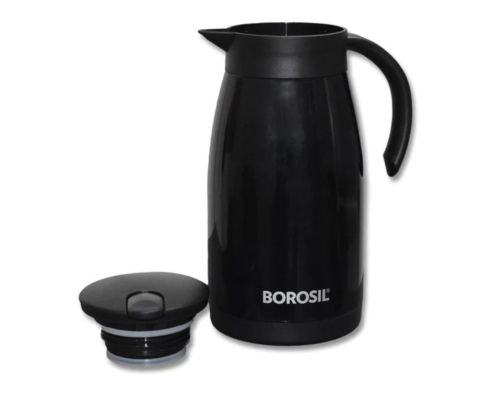 Borosil Hydra Stainless Steel Kettle, 1000 ml - Black