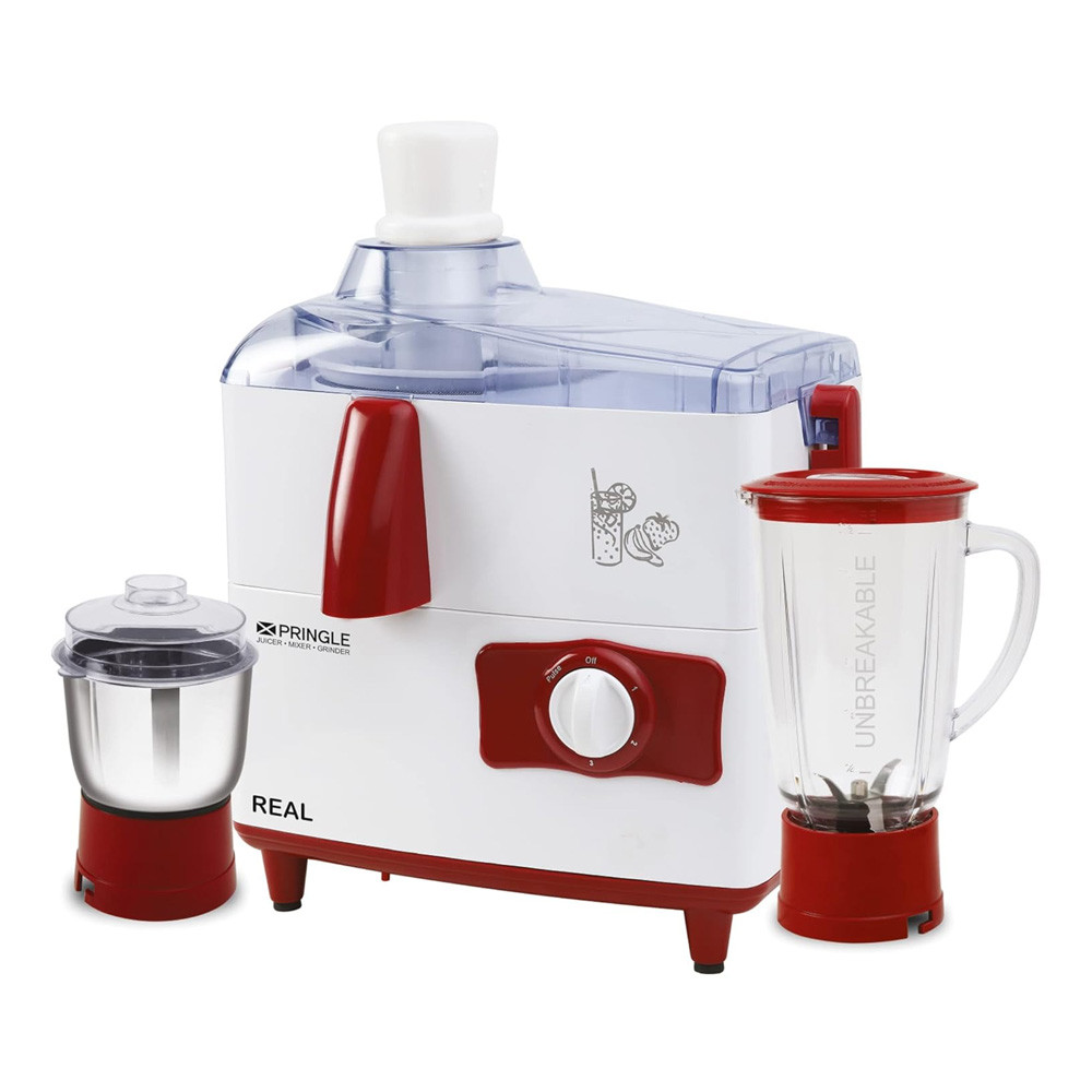 Pringle Real High Efficiency 500 Watt Juicer Mixer Grinder With 2 Unbreakable Jars - JMG With 2 year Warranty On Motor